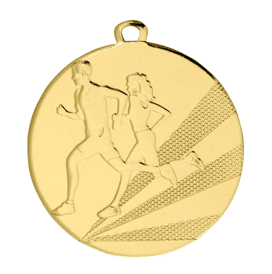 Medaille D112B Hardlopen 50 mm  Goud-Zilver-Brons incl labelen