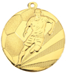 Medaille D112A Voetbal 50 mm  Goud-Zilver-Brons incl labelen