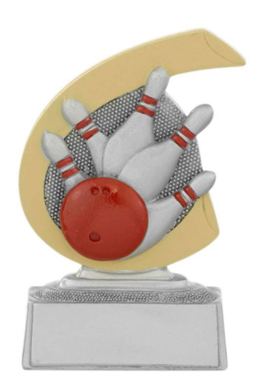 Gravur Trophäe,12,0 cm hoch Pokal Pokale 1x Bowling 