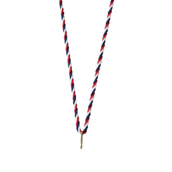 Halskoord 400 x 3 mm Rood wit blauw