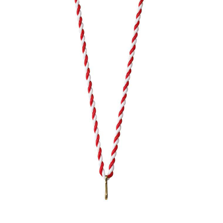 Halskoord 400 x 3 mm Rood wit 