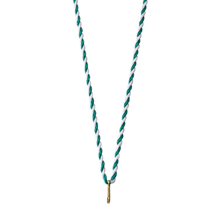 Halskoord 400 x 3 mm Groen wit 