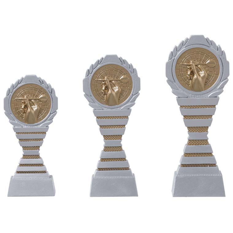 Afbeeldingen van Darts Beeld Trofee Serie C829 Zilver-Goud