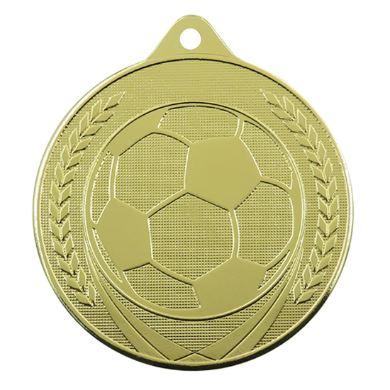 Afbeeldingen van Medaille 50 mm ME.4  Goud-Zilver-Brons  Voetbal