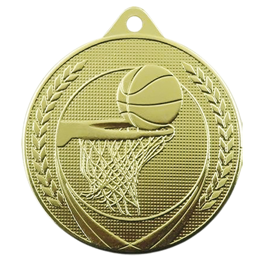 Afbeeldingen van Medaille 50 mm ME.6  Goud-Zilver-Brons  Basketbal
