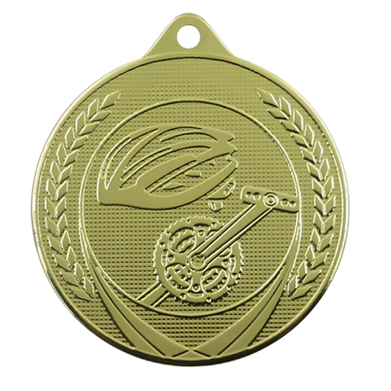Picture of Medaille 50 mm ME.18  Goud-Zilver-Brons  Fietssport