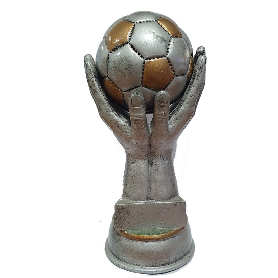 Picture of Soccer ball in hand Standaard Resin 