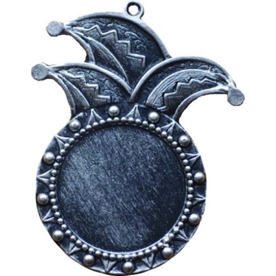 CARNAVAL MEDAILLE 70 MM MET STEEK ZILVER