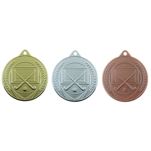 Afbeeldingen van Medaille 50 mm ME.12 Goud-Zilver-Brons  Hockey