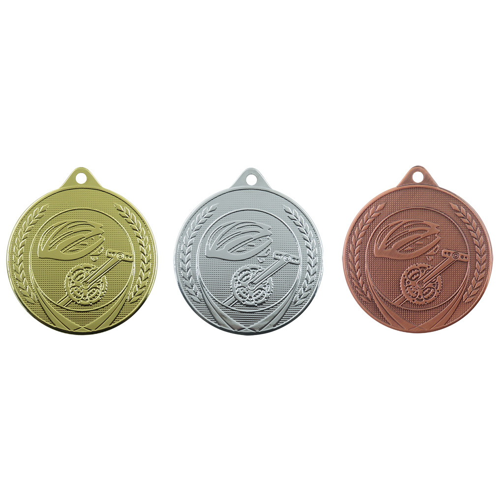 Bild von Medaille 50 mm ME.18  Goud-Zilver-Brons  Fietssport