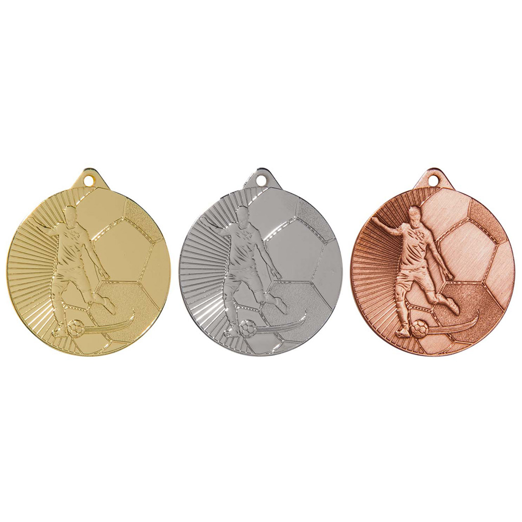 Image de Medaille 45 mm ME.81/25 Goud-Zilver-Brons  Voetbal