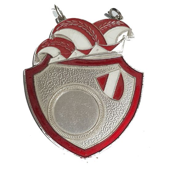 Bild von Medaille Steek-Schild Zilver-Rood 70 mm (Close out)