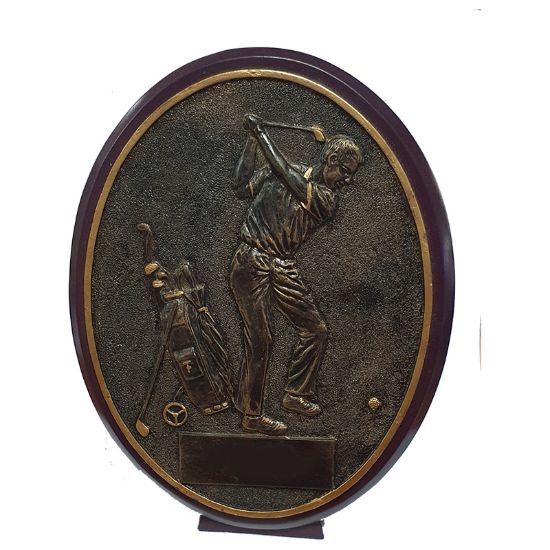 Image de Golfer Plaket Standaard Oval