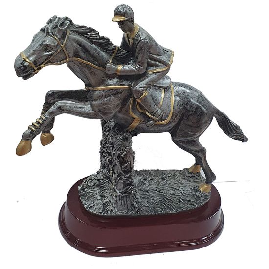 Afbeeldingen van Paardensport Standaard Resin Springpaard 25 cm